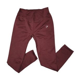 Gymshark Sweat Seamless Sculpt Leggings, Maroon, XL Fits Like SZ L. Runs small!